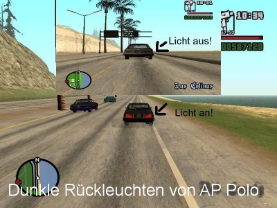 Dunkle Rückleuchten